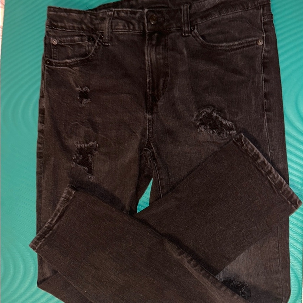 Aeropostale Men’s Black Distressed Skinny Jeans - Size 32W 32L